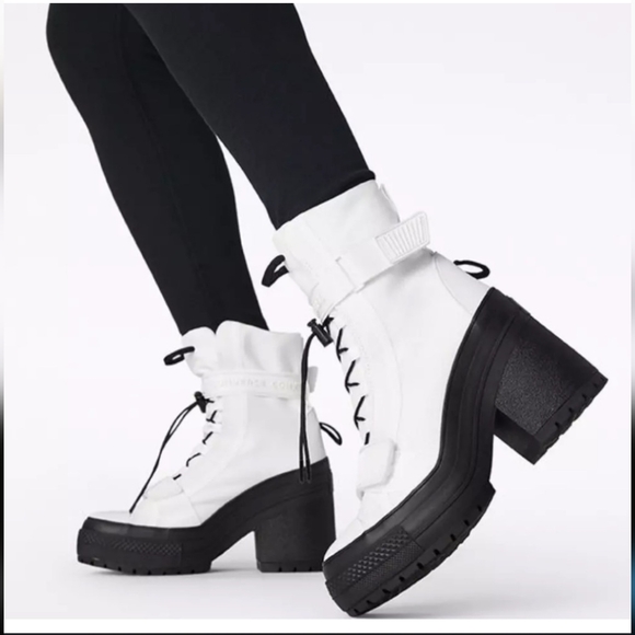 Converse Women's White High-Top Platform Sneakers - Picture 1 of 7